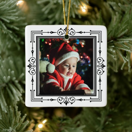 Babys 1. Weihnachtsrahmen, Merry Christma Keramikornament (Baum)