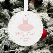 Baby's 1. Weihnachtsrosa & Gold Tutu Ornament
