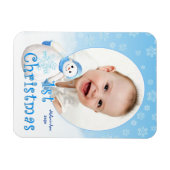 Baby's 1. Weihnachtsschneemann Custom Magnet (Horizontal)