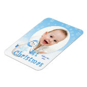 Baby's 1. Weihnachtsschneemann Custom Magnet (Linke Seite)
