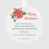 Baby's 1. Weihnachtsschneemann Poinsettia Ornament (Rückseite)