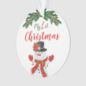 Baby's 1. Weihnachtsschneemann Poinsettia Ornament (Vorderseite)
