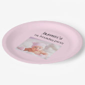 Baby's 1st birthday monogrammed Paper Plates Pappteller (Schrägansicht)