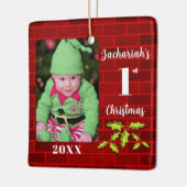 Baby's 1st Christmas Red Brick Keepake Keramikornament (Links)