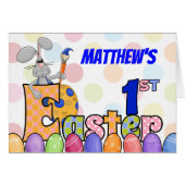 Baby's 1st Easter Bunny Painting Eggs and Name (Vorderseite (Horizontal))