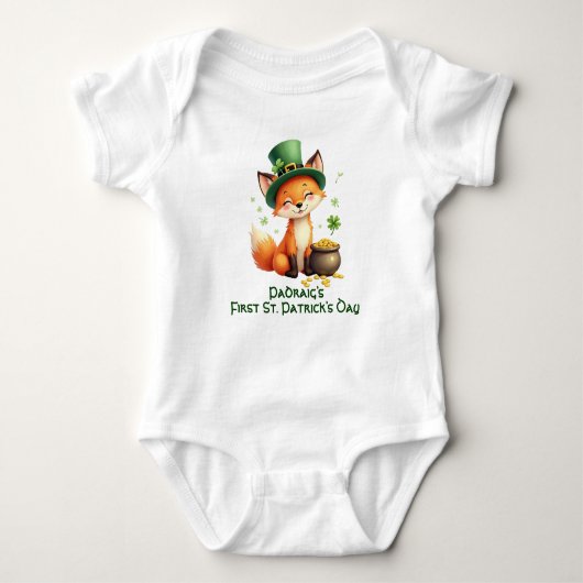 Baby's 1st St. Patrick's Day, Foxy & Fortunate Baby Strampler (Vorderseite)