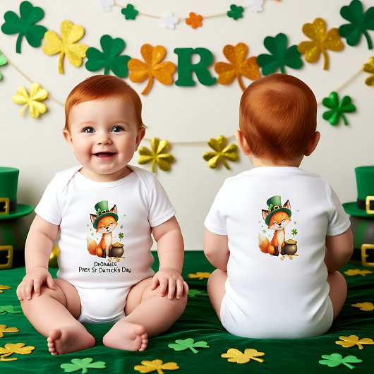 Baby's 1st St. Patrick's Day, Foxy & Fortunate Baby Strampler