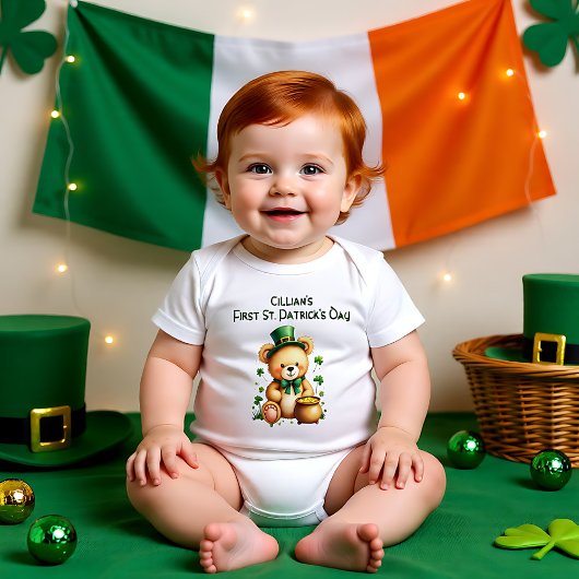 Baby's 1st St. Patrick's Day, Lucky Little One Baby Strampler