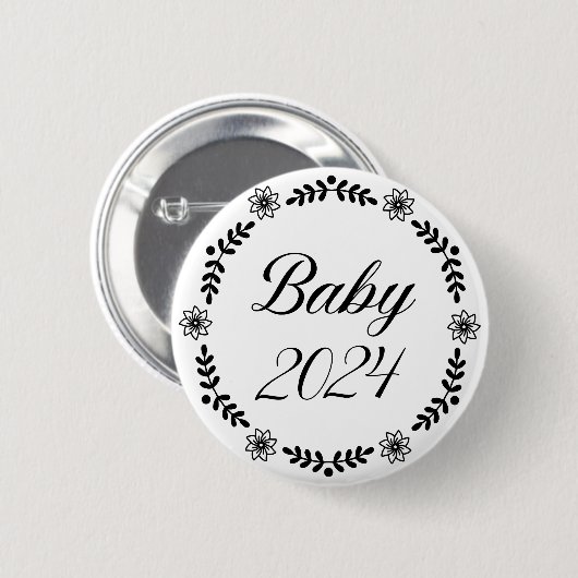 Babys 2024 | Ankündigung der Schwangerschaft | Bab Button (Vorne & Hinten)