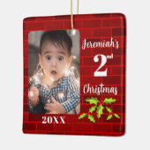 Baby's 2. Weihnachts Red Brick Keepake Keramikornament (Links)