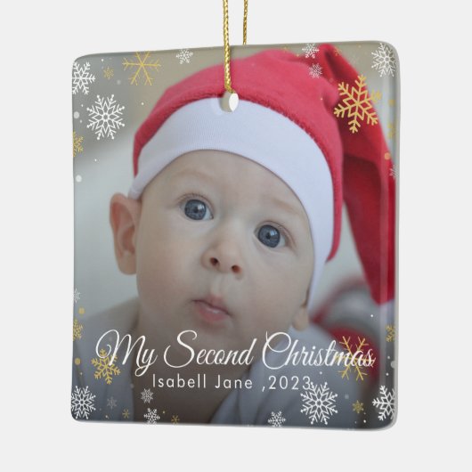 Baby's 2. Weihnachts Red Snowflake Ornament (Links)