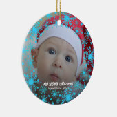 Baby's 2. Weihnachts Red Snowflake Ornament (Rechts)