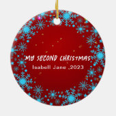 Baby's 2. Weihnachts Red Snowflake Ornament (Hinten)