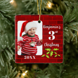 Baby's 3. Weihnachts Red Brick Keepake Keramikornament