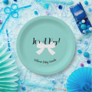 BABY'S A Boy! Blue Dusche Party Pappteller
