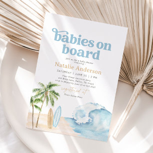 Babys an Bord Beach Surf Twin Baby Shower Einladung