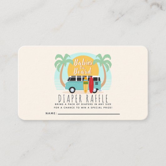 Babys an Bord des Van-Gender-Neutral-Diaper Visitenkarte (Vorderseite)