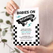 Babys an Bord Skateboard Twins Baby Dusche Einladung