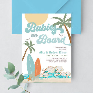 Babys an Bord Sprinkle Surf Surfen Baby Shower  Einladung