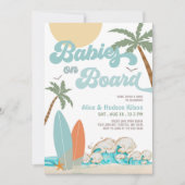 Babys an Bord Sprinkle Surf Surfing Baby Dusche Einladung (Vorderseite)