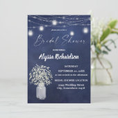 Babys Atem Chalk B & String Lights Brautparty Einladung (Stehend Vorderseite)