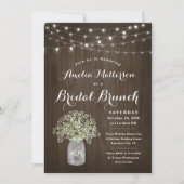 Babys Atem Mason Jar Rustic Bridal Brunch Dusche Einladung (Vorderseite)