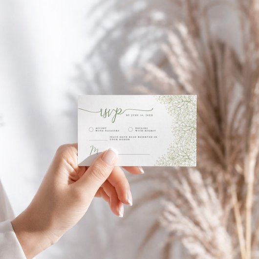 Baby's Atem Minimalistisches florales Brautparty U Begleitkarte