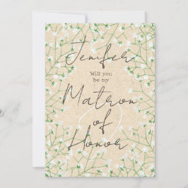 Babys Atemblume wirst du meine Ehrenmatrone sein Einladung