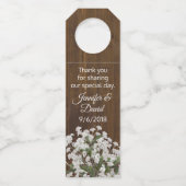 Babys atmen Rustikale Hochzeitstiefel Gefälligkeit Flaschenanhänger (Vorderseite)