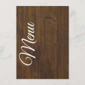 Babys atmen rustikales Menü für Hochzeitstische Menükarte (Rückseite)