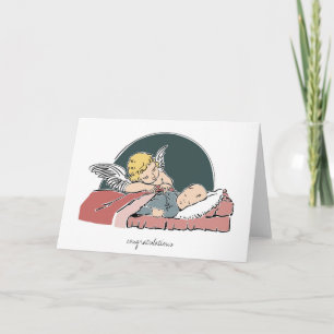 Baby's Baptism Grußkarte-Engel Tucking Baby in Karte