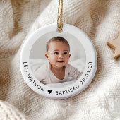 Baby's Baptism Photo Keepsake Keramik Ornament