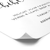 Baby's Bible Modern Minimalist Baby Shower Signage Poster (Ecke)