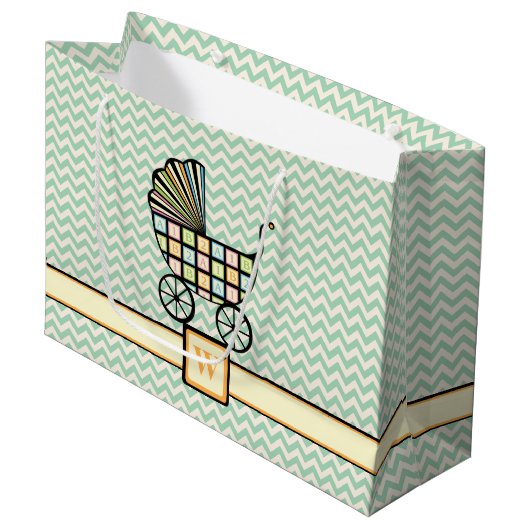 Baby's Blocks Stroller Geschenktasche Große Geschenktüte (Vorderseite Schrägansicht)