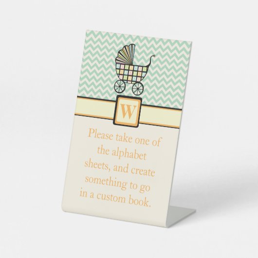 Baby's Blocks Stroller Pedestal-Zeichen Sockelschild (Vorderseite)