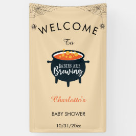 Babys brauen Halloween Baby-Dusche Willkommen Banner
