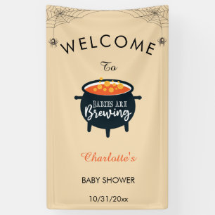 Babys brauen Halloween Baby-Dusche Willkommen Banner