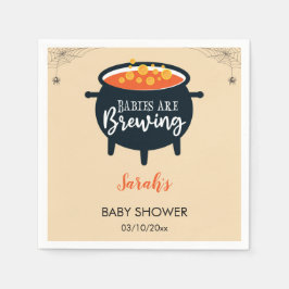 Babys brauen Halloween Cauldron Baby Shower Serviette