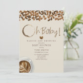 Babys brauen Oh Baby Coffee Baby Dusche Einladung (Stehend Vorderseite)