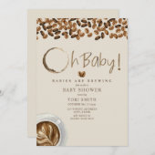 Babys brauen Oh Baby Coffee Baby Dusche Einladung (Vorne/Hinten)