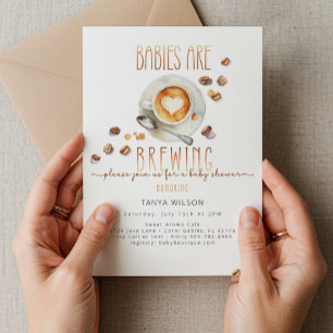 Babys brauen Twin Coffee Baby Dusche Einladung