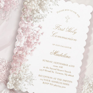 Baby's Breath-Blumen Erste Kommunion Einladung