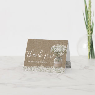 Baby's Breath Blumen Glas Rustikale Jute Danke