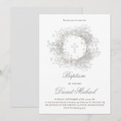 Baby's Breath Blumen Taufe Einladung (Vorne/Hinten)