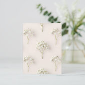 Baby's Breath Delicate Neutral Pattern Postkarte (Stehend Vorderseite)