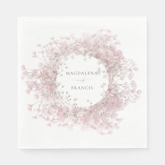 baby's breath floral frame wedding serviette (Vorderseite)