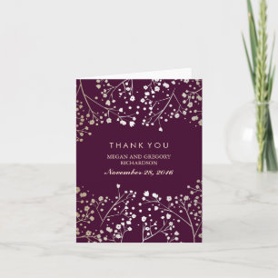 Baby's Breath Gold und Pflaume Hochzeit Danke