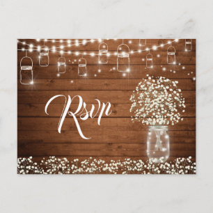 Baby's Breath Mason Glas RSVP Karte mit Essensausw