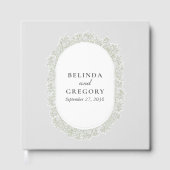 Baby's Breath Monogram Gypsophila Floral Wedding Gästebuch (Vorderseite)