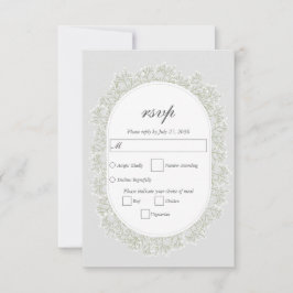 Baby's Breath Monogram Gypsophila Floral Wedding RSVP Karte